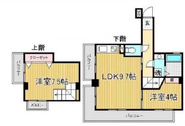 神戸駅 徒歩2分 9階の物件間取画像